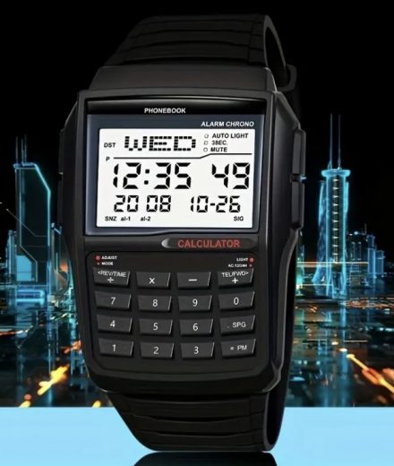 Retro-Style DataBank Calculator Watch