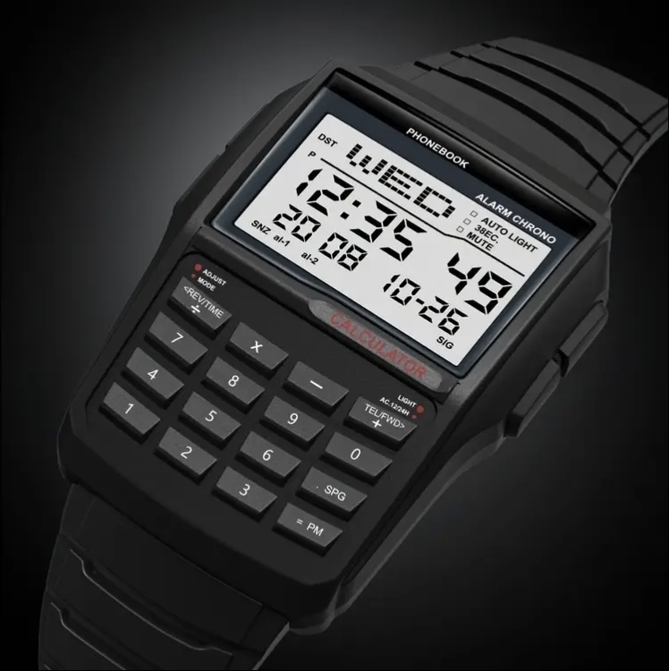 Retro-Style DataBank Calculator Watch