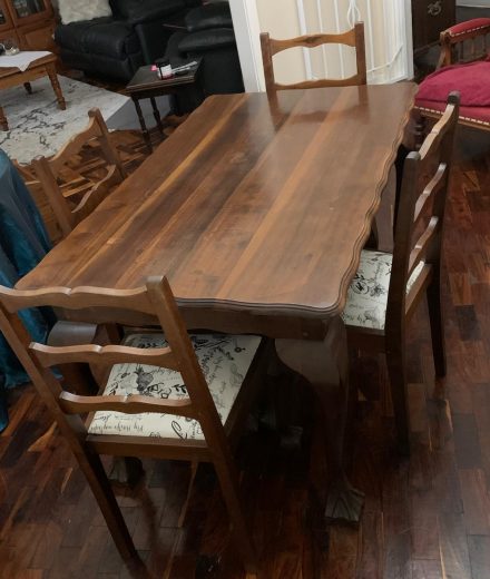 Dining room table and chairs