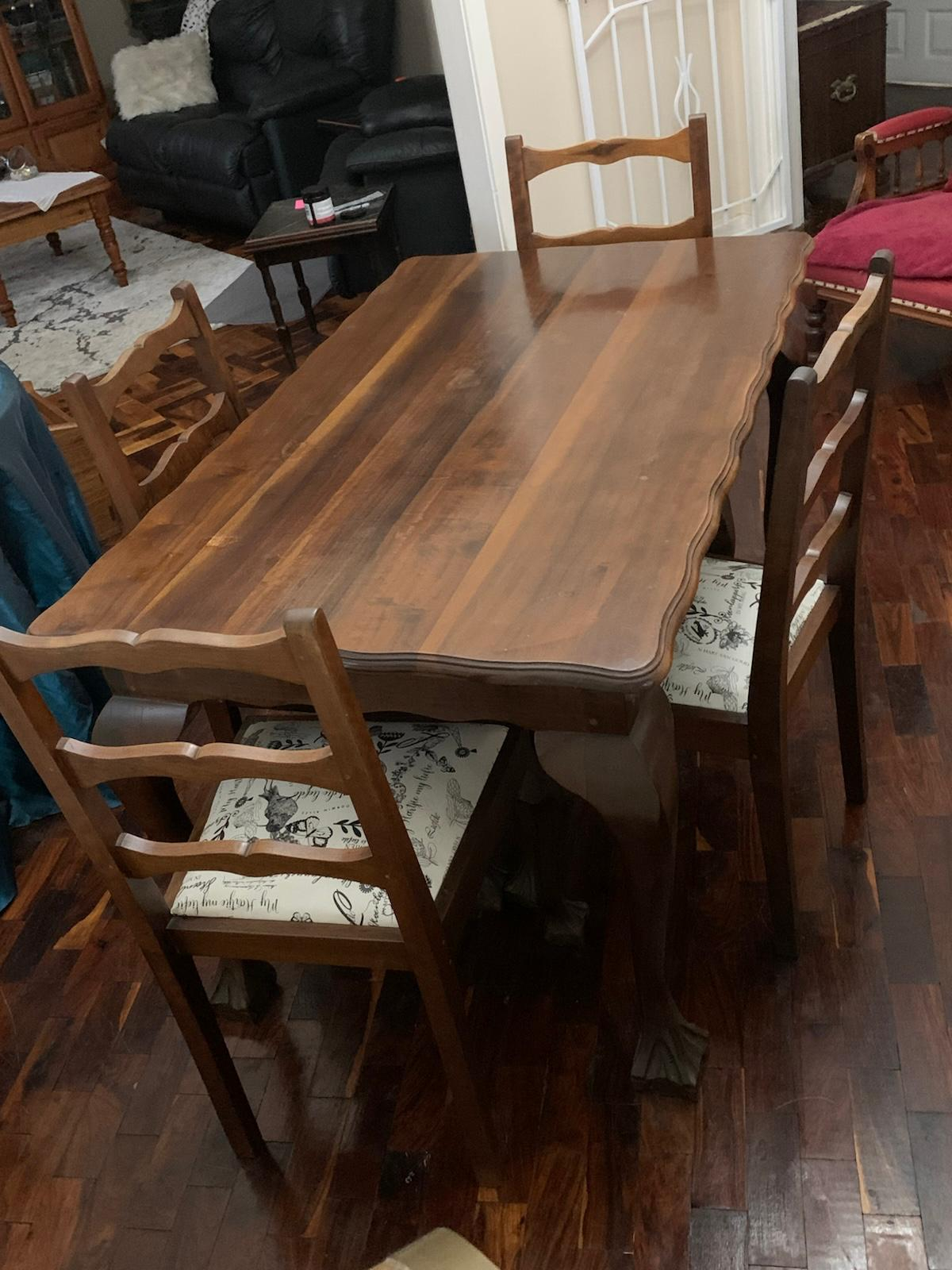 Dining room table and chairs