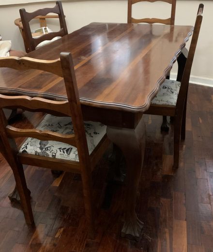 Dining room table and chairs