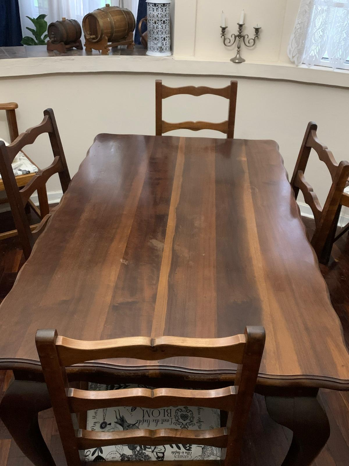 Dining room table and chairs