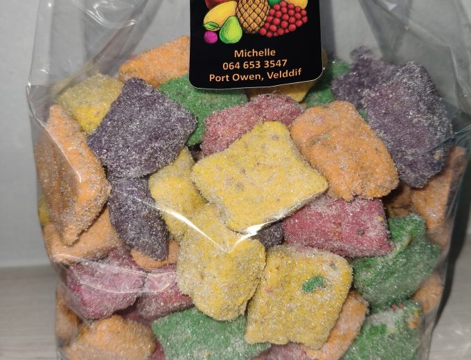 Fruit Sweets Lollies, Cubes, flakes, tots