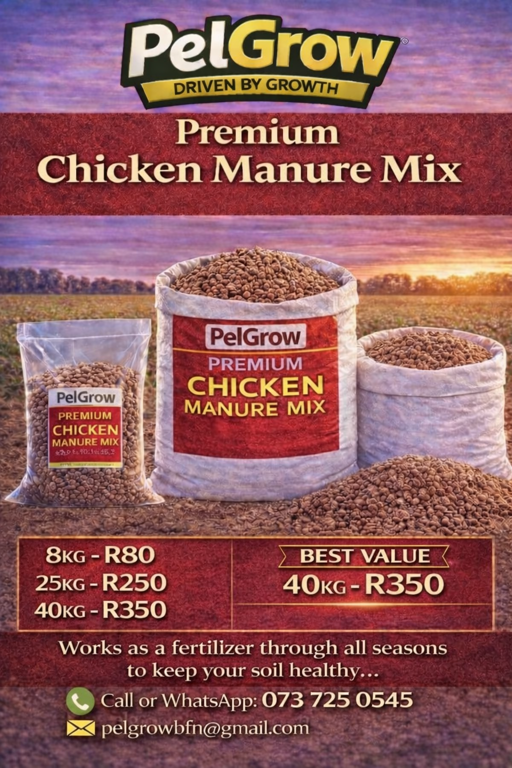 Premium Chicken Manure Fertilizer – PelGrow (Delivery Available)