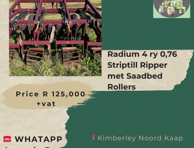 Radium 4 Ry 0,76 Striptill Ripper met Saadbed Rollers