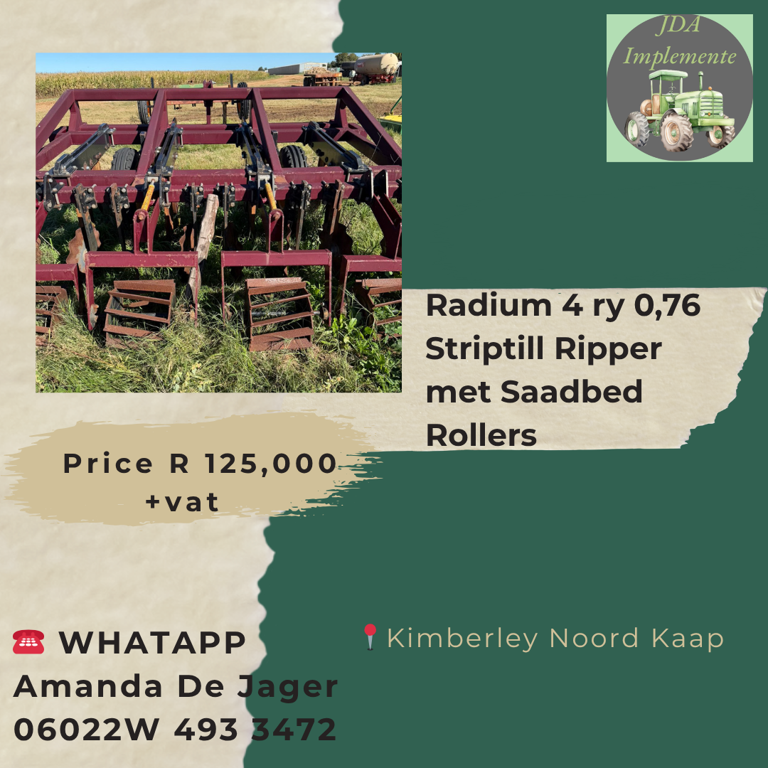 Radium 4 Ry 0,76 Striptill Ripper met Saadbed Rollers