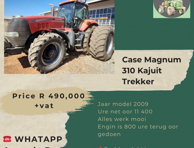 Prys R 35,000 geen vat International 543 Trekker Alles werk Case Magnum 310 Kajuit Trekker