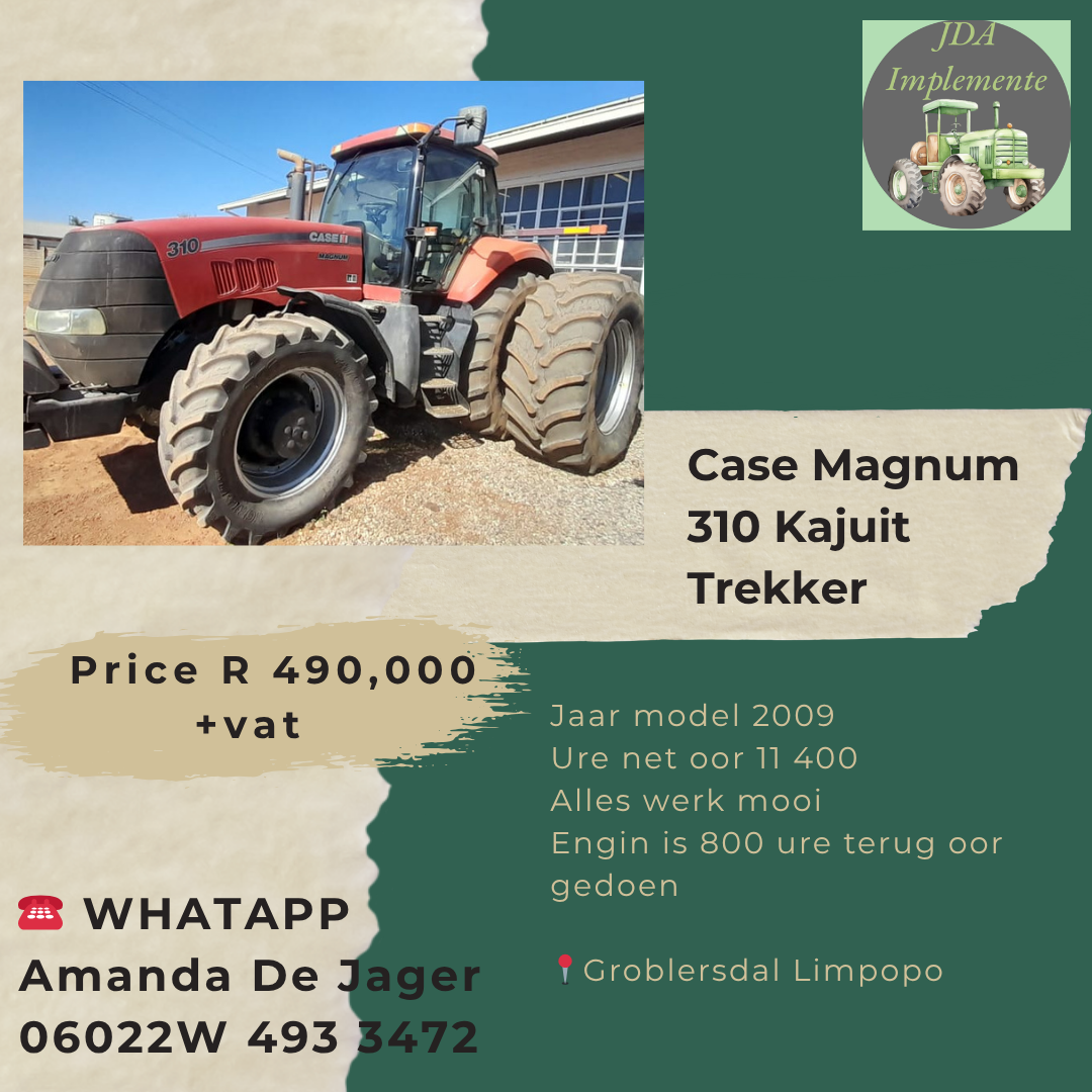 Prys R 35,000 geen vat International 543 Trekker Alles werk Case Magnum 310 Kajuit Trekker