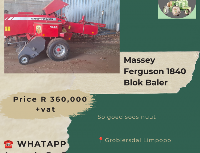 Massey Ferguson 1840 Blok Baler