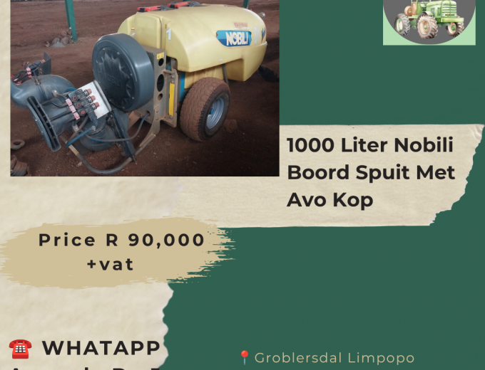 1000 Liter Nobili Boord Spuit Met Avo Kop