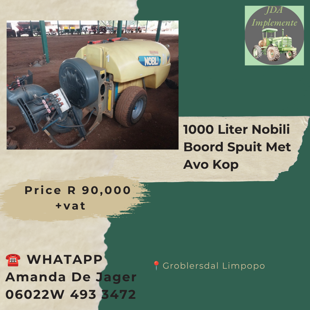 1000 Liter Nobili Boord Spuit Met Avo Kop