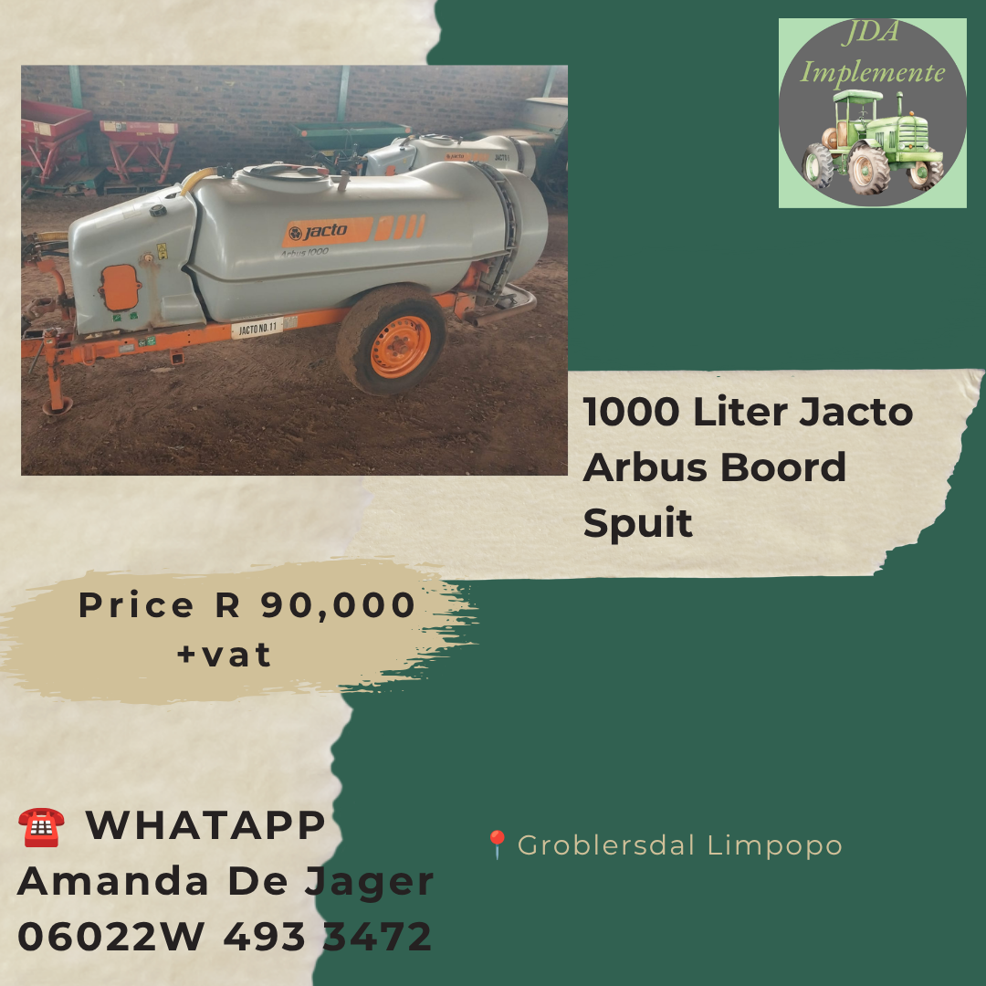1000 Liter Jacto Arbus Boord Spuit